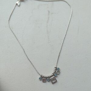 Elegant Silver Necklace with Blue Accents